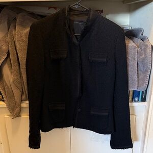 Elie Tahari Black Tweed Textured Blazer